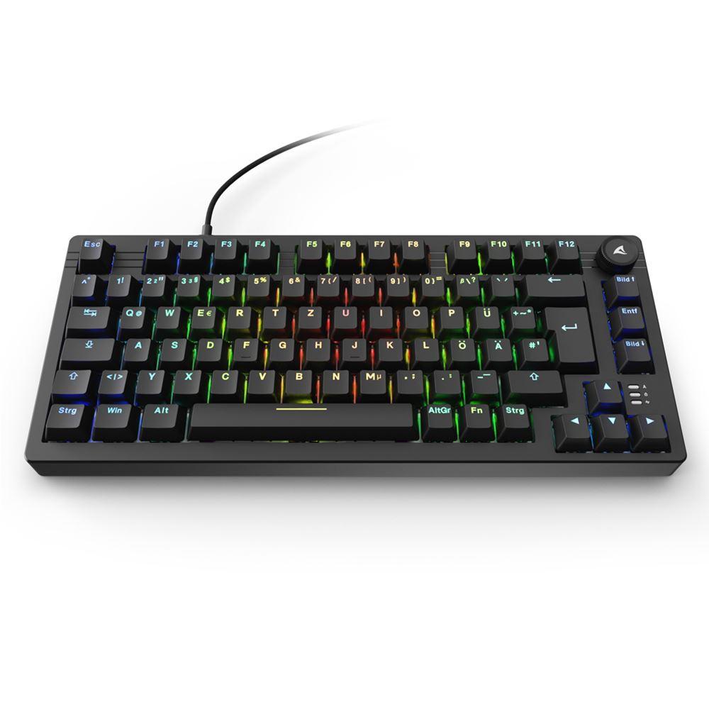 Sharkoon SKILLER SGK25 mekanisk tastatur – Huano Red, sort, tysk QWERTZ – billede 7
