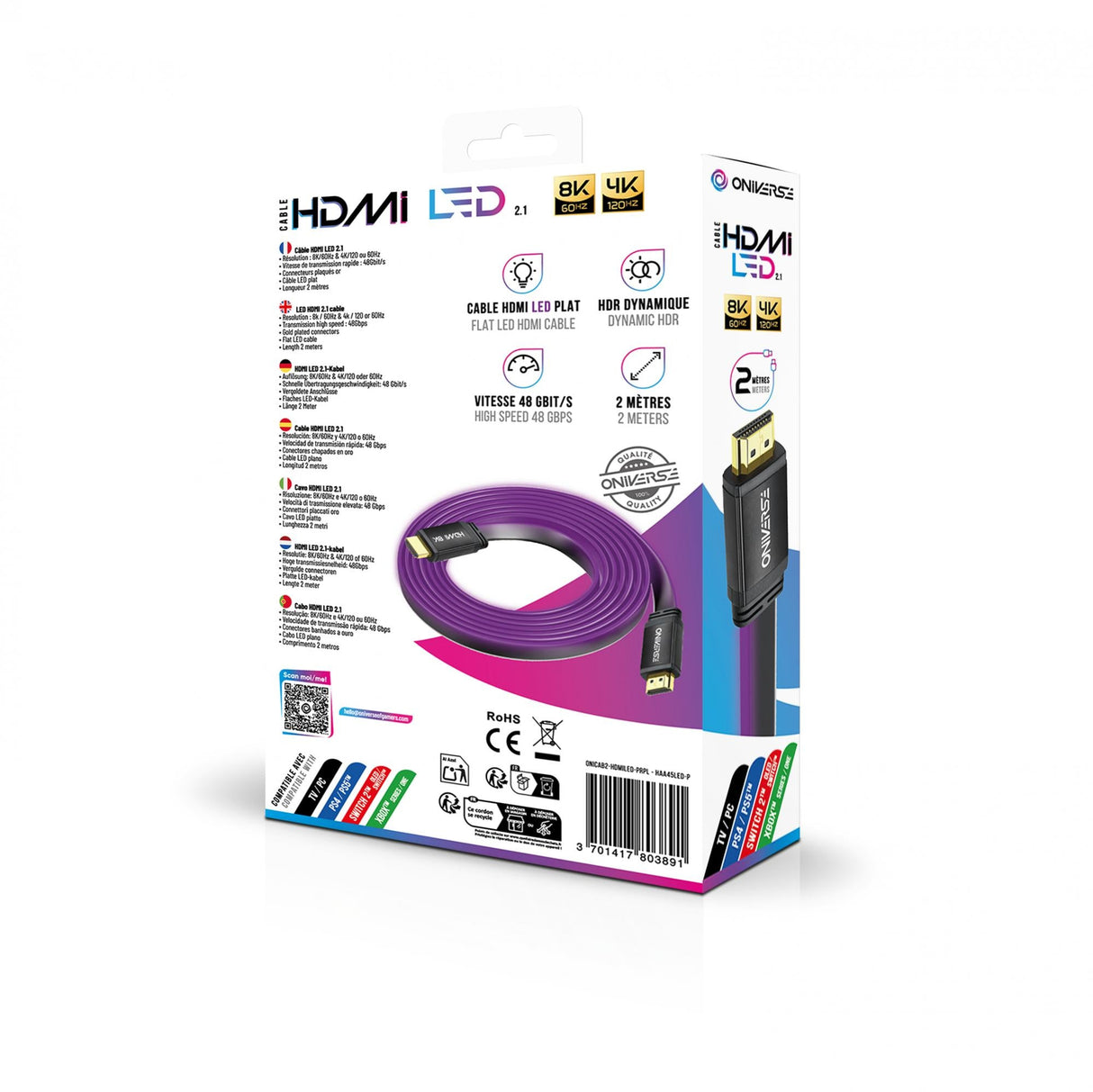 Oniverse Hdmi Led Cable 8K - Purple ONIVERSE