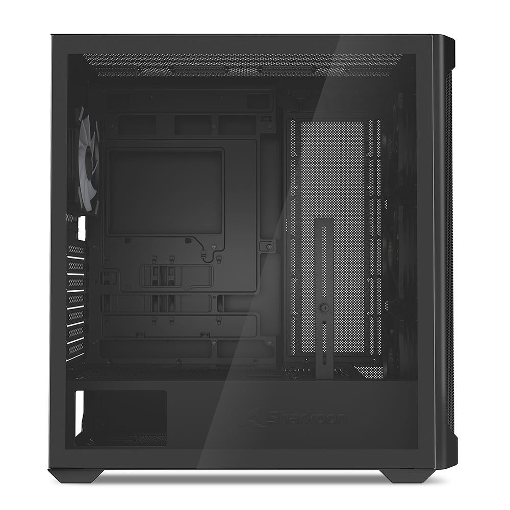 Sharkoon AK4W RGB Strip Black Mesh Front Tempered Glass ARGB Strip 4x 120mm Fans USB-C BTF ATX Gaming PC Case Sharkoon