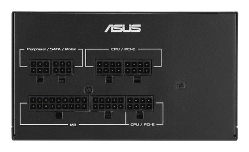 ASUS 850W-ATS Gold – modulære kabeltilslutninger set forfra