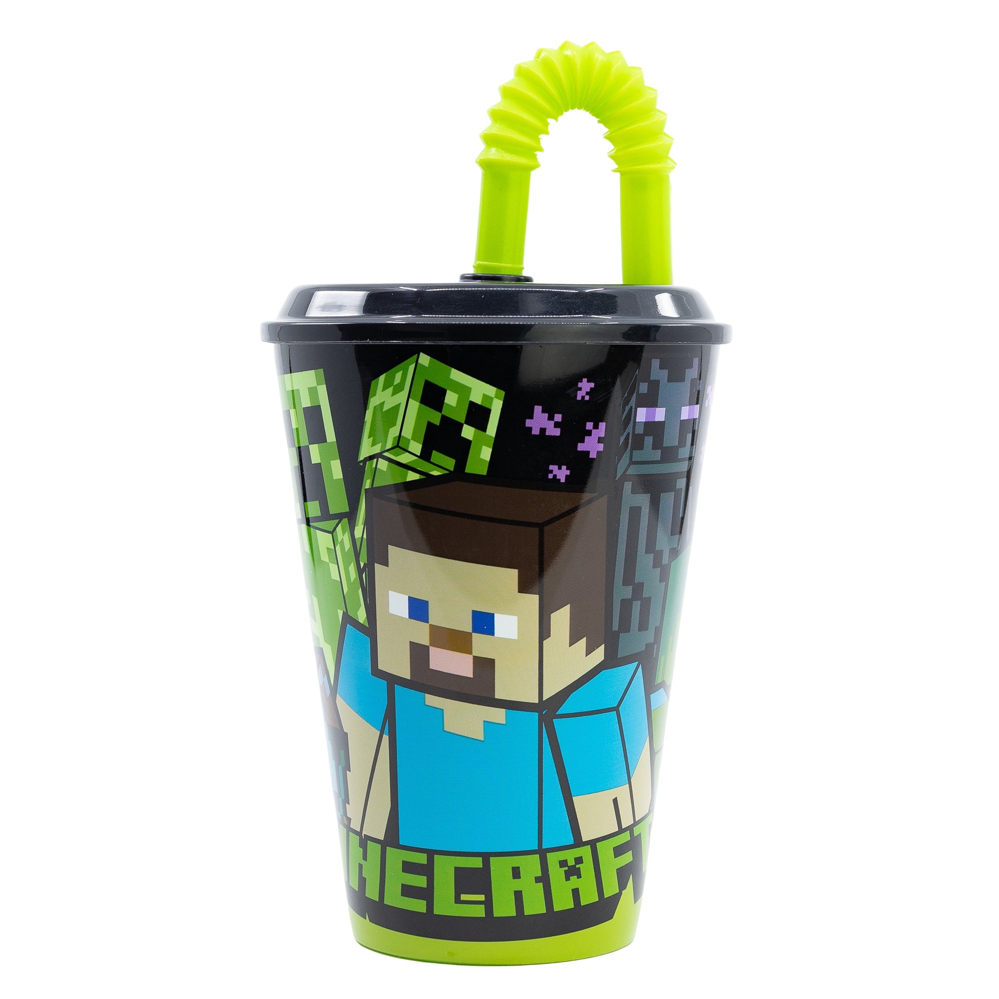 Minecraft-Becher mit Strohhalm – 430 ml