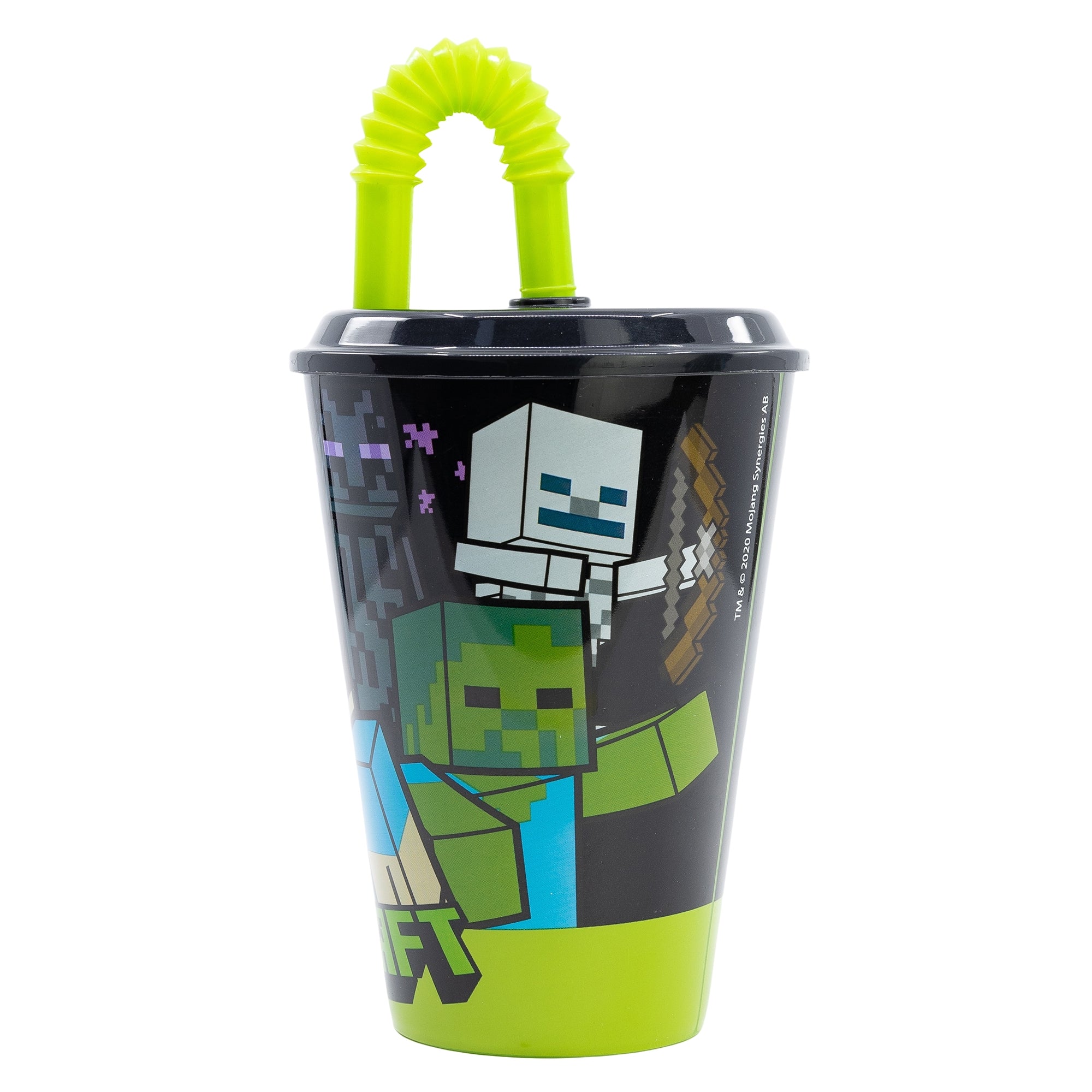 Minecraft-Becher mit Strohhalm – 430 ml