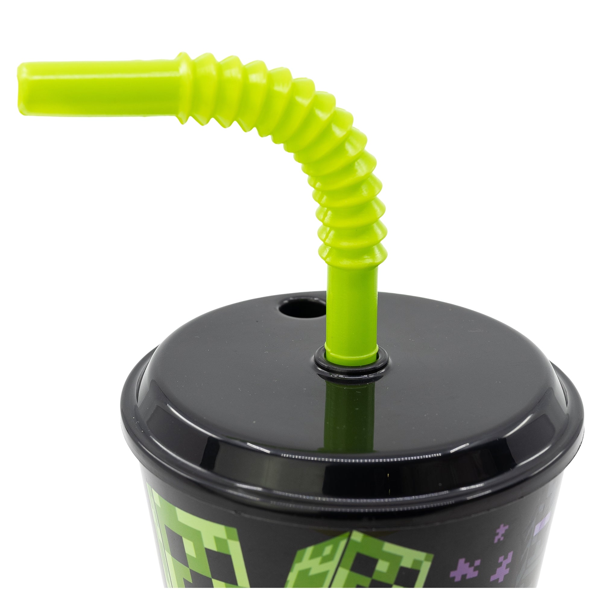 Minecraft-Becher mit Strohhalm – 430 ml