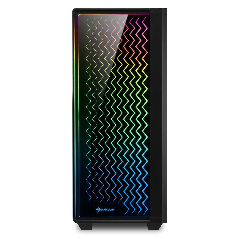 Sharkoon RGB LIT 200 tower case (black, front and side panel of tempered glass) Sharkoon