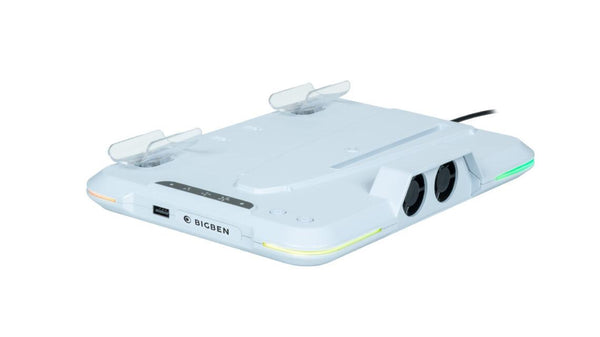 Nacon Ladestation mit RGB-Lüfter/USB-Hub/Lüfter, Weiß, PS5 Slim