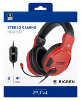 ﻿Playstation 4 HW Bigben Stereo Gaming Headset v3 (Rød)