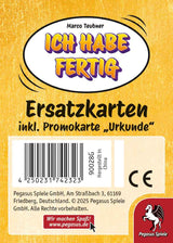 Ich habe fertig! - Ersatzkarten inkl. Promo "Urkunde" – Tysk spilæske