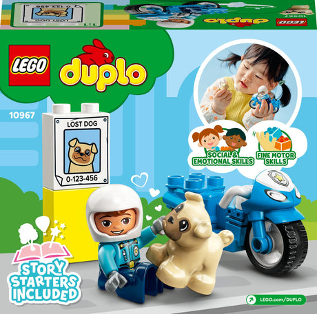 LEGO 10967 DUPLO Police Motorbike Construction Toy (Police Toy for Toddlers Aged 2+, Ideal Motor Skills Toy for Babies, Toy Motorbike) LEGO