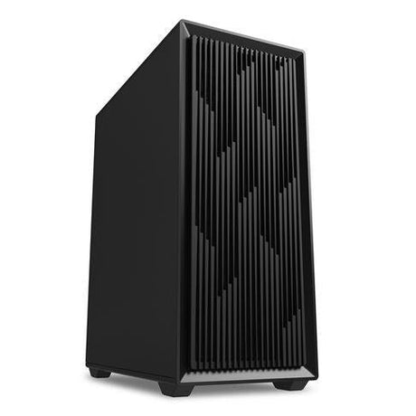 Sort Sharkoon VK2 kabinet med lukket metalpanel og mønstret front