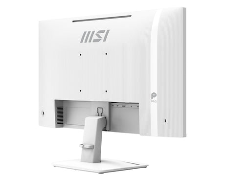 MSI PRO MP251W E14A – 24,5″ skærm, 1920 × 1080, 144 Hz, hvid – bagside set skråt