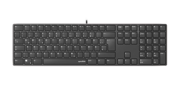 Speedlink RIVA Slim tastatur – tysk layout – sort