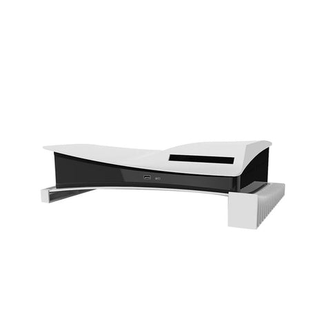 Hvid Oniverse-stander til vandret PS5 – med PS5 set fra siden