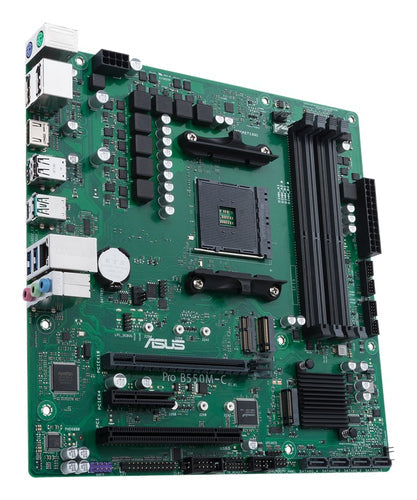 ASUS PRO B550M-C/CSM – micro ATX AM4 bundkort – skråt ovenfra