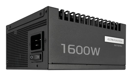 ASUS Pro WS 1600W Platinum – side med 1600W-mærkning og strømindgang