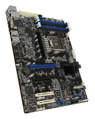 ASUS P12R-E – ATX LGA1200 bundkort – skråt ovenfra
