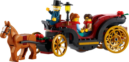 LEGO 40603 – Vinter-karettur – bygget hestevogn med hest og tre minifigurer
