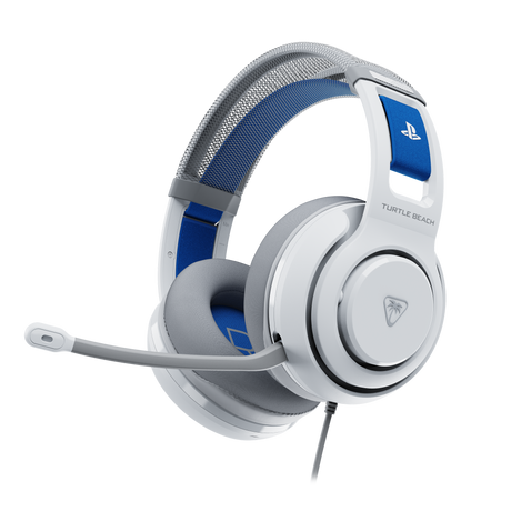 Turtle Beach Atlas 200 – PlayStation-headset – Hvid – hvidt PlayStation-headset skråt forfra