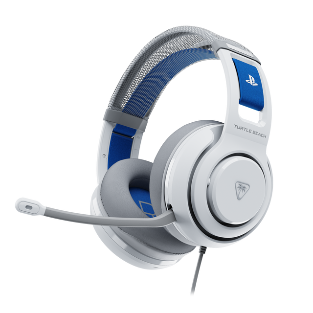 Turtle Beach Atlas 200 – PlayStation-headset – Hvid – hvidt PlayStation-headset skråt forfra