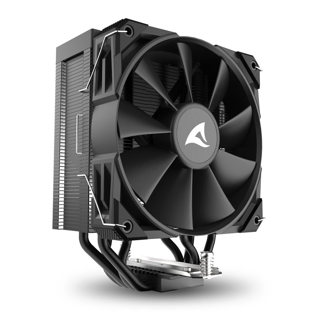 Sharkoon A40 Black 220W TDP 4-Heatpipe 120mm PWM FDB CPU Air Cooler Sharkoon