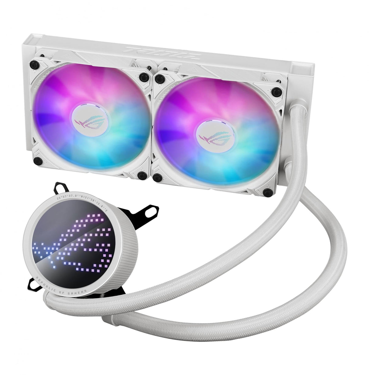 ASUS ROG RYUO III 240 ARGB WHITE Ed 240mm All-In-One CPU Liquid Cooler with Anime Matrix LED Display ASUS