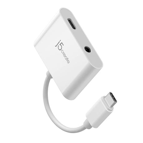 j5create JCA122-N – USB-C til 3,5 mm lyd med PD – Adapter set fra siden