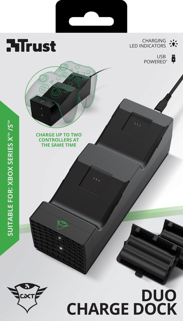 Trust GXT 250 Duo Charging Dock til Xbox Series X|S – sort – produktbillede 1
