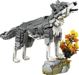 LEGO Creator 3-i-1 31393 – Skovens dyr: Grå ulv – ulv på stenet bakke med træ