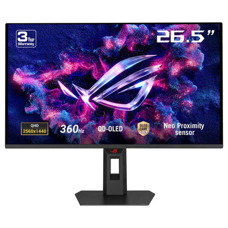 Asus ROD Strix QD-OLED XG27AQDNG (67.3 cm (26.5 inches), black, QHD, DP, HDMI, USB hub, Aura Sync, 360Hz panel) Asus