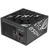 ASUS ROG Strix 850W Platinum – strømforsyning set fra bageste skrå vinkel