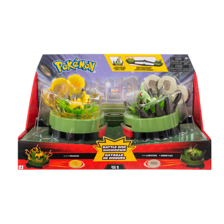 Pokémon Battle Disc Showdown med Pikachu vs. Larvitar i emballage