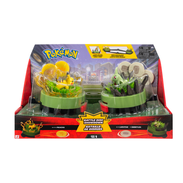 Pokémon Battle Disc Showdown med Pikachu vs. Larvitar i emballage
