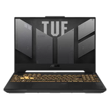 ASUS TUF Gaming F17 i Mecha Gray set forfra med åbent låg
