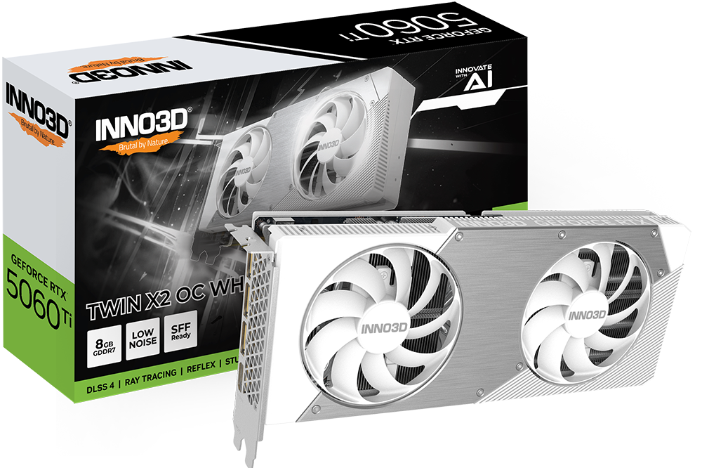 INNO3D GeForce RTX 5060 Ti TWIN X2 OC White – 8 GB GDDR7