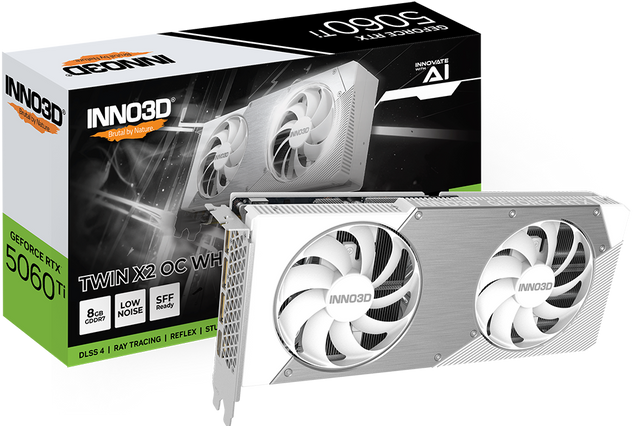 INNO3D GeForce RTX 5060 Ti TWIN X2 OC White – 8 GB GDDR7