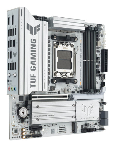 ASUS TUF GAMING B850M-PLUS WIFI7 W – skråt ovenfra