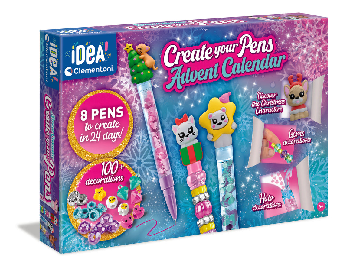 Clementoni Create Your Pens julekalender – 8 penne – 18485 – kalenderens forside