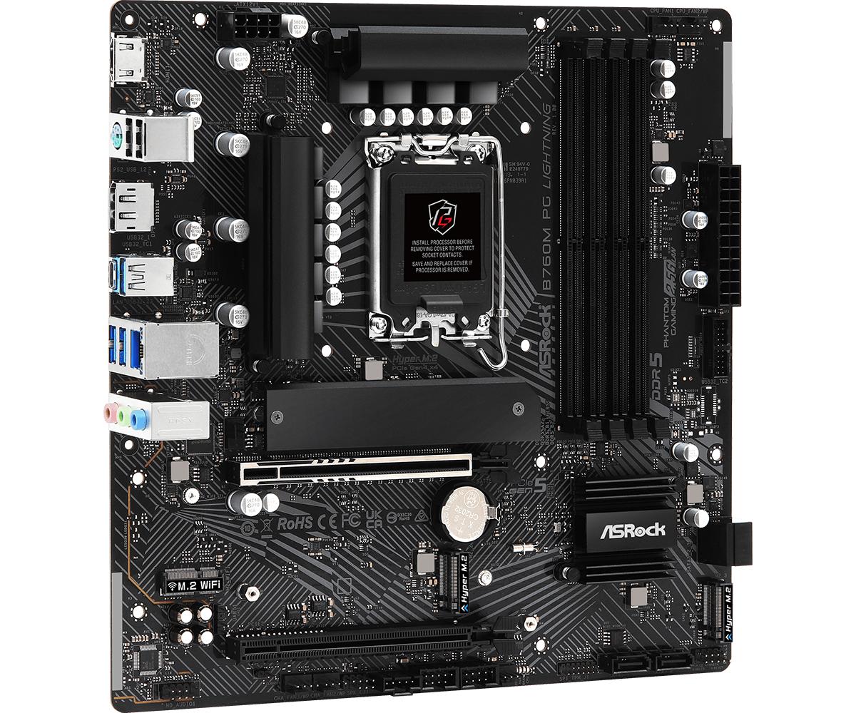 ASRock B760M PG LIGHTNING Micro-ATX LGA1700  Intel B760 ASRock