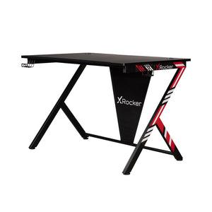 X-Rocker - Ocelot Carbon Gaming Desk - Blue & Red Stickers Geekd