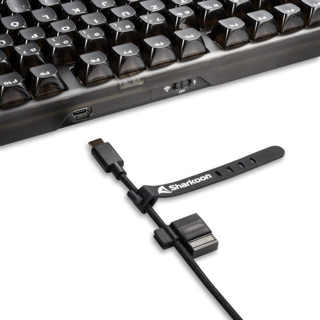 Sharkoon Crystal Shark tastatur – sort, KTT, tysk layout