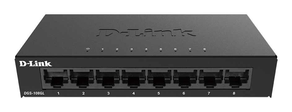D-Link DGS-108GL/E – 8-port Gigabit-netværksswitch – produktbillede 1