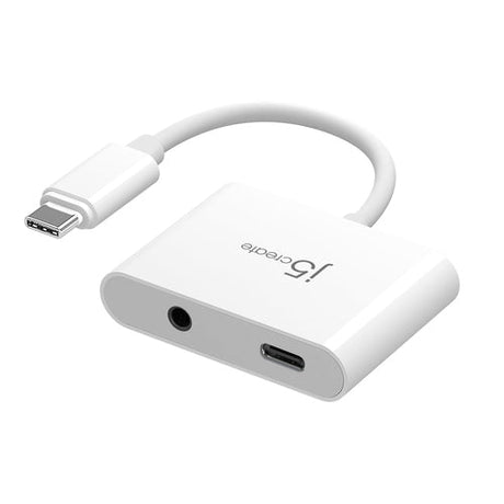 j5create JCA122-N – USB-C til 3,5 mm lyd med PD – Front og kabel