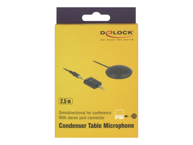 DeLOCK Condenser Table Microphone Mikrofon Kabling -32dB Omni-directional Sort