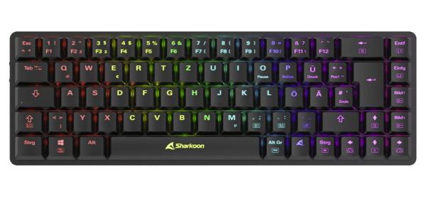 Sort Sharkoon PureWriter W65 tastatur med RGB-belysning