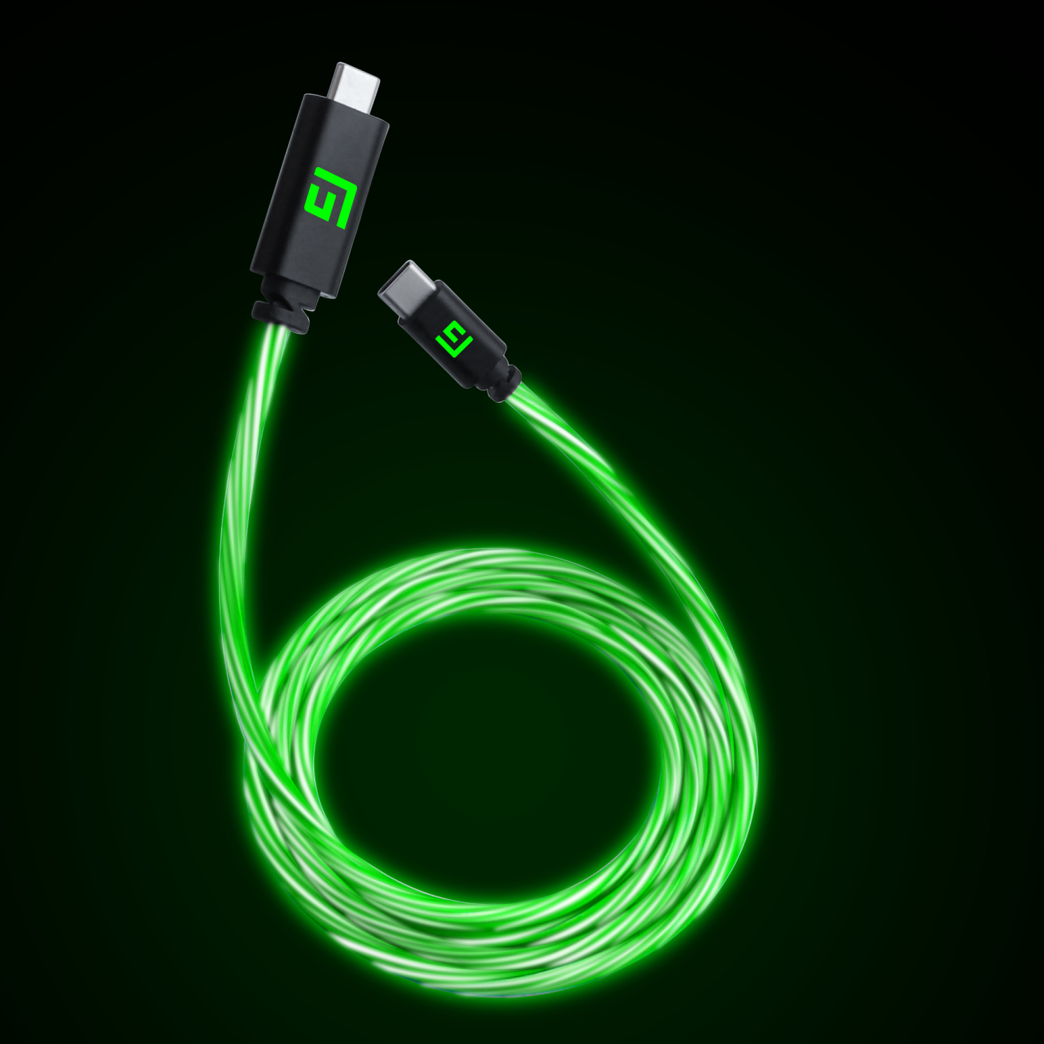 FLOATING GRIP 3M USB-C/USB-C CABLE WITH LED LIGHT - GREEN Floating Grip