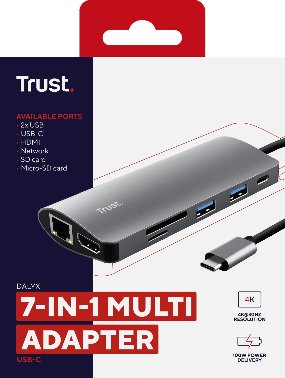 TRUST DALYX 7-IN-1 USB-C ADAPTER TRUST