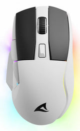 Sharkoon SKILLER SGM50W White 6400 DPI ATG4090 RGB 2.4GHz Wireless 70h Battery Charging Dock Gaming Mouse Sharkoon