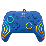 Turtle Beach Afterglow Wave Wired – Switch-controller, blå – Front med kabel