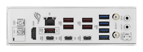 ASUS ROG STRIX X870E-A GAMING WIFI7 NEO – ATX AM5 bundkort – porte på bagpanelet