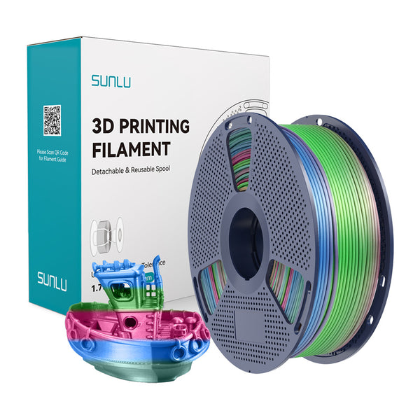 Sunlu PLA+ Silk filament – Rainbow 06, 1,75 mm, 1 kg