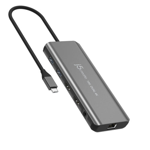 j5create JCD398-N – USB-C mini-dock med to 4K HDMI – Overside og stik